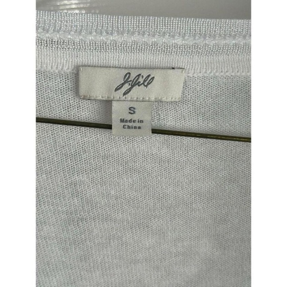 J.Jill Top Women Small White Excellent V-Neck Cotton Linen Tunic - Picture 6 of 6